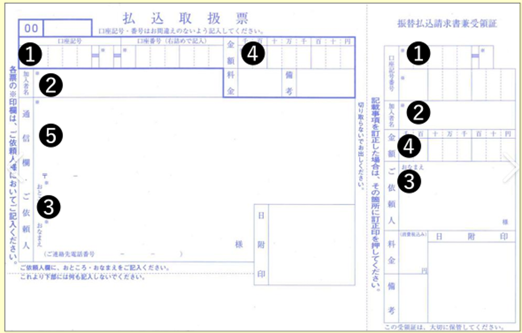 振り込み用紙